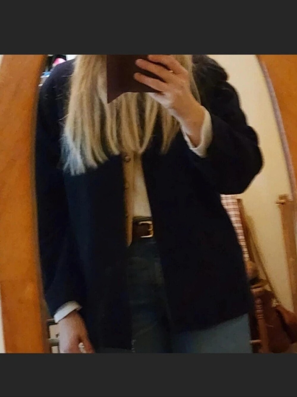Casuals navy blue wool blend jacket